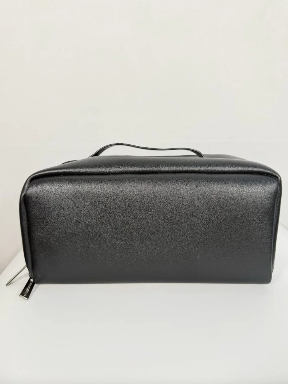 Dermstore Large Black Vinyl Cosmetic Bag Zippered Makeup Travel Case NWOT